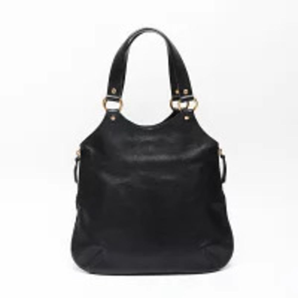 Saint Laurent Yves Shoulder Metropolis Bag  Black Leather